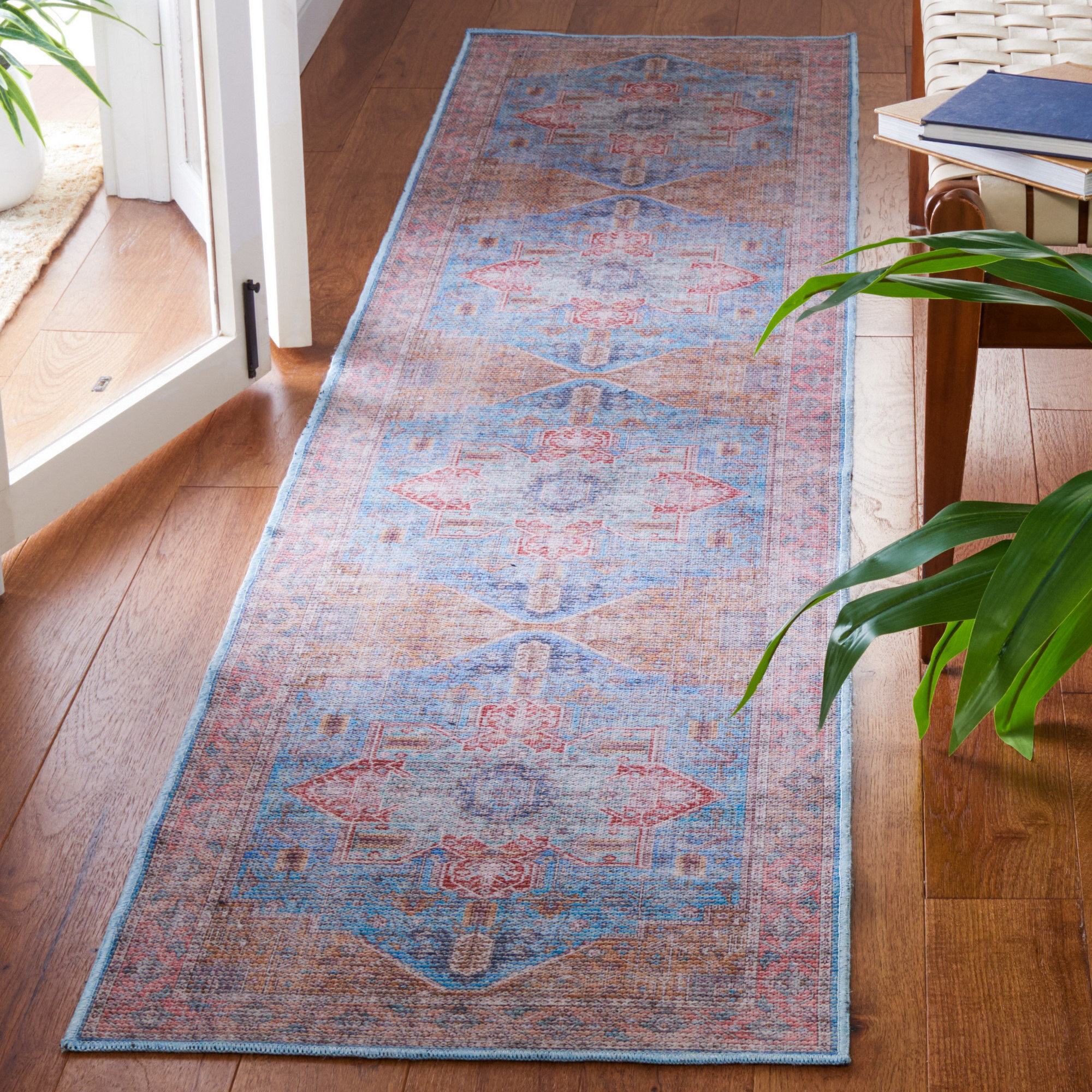 Bungalow Rose Oriental Pink/Blue Area Rug Wayfair