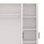Garde-robe 3 portes avec tiroirs, tablettes et tringle