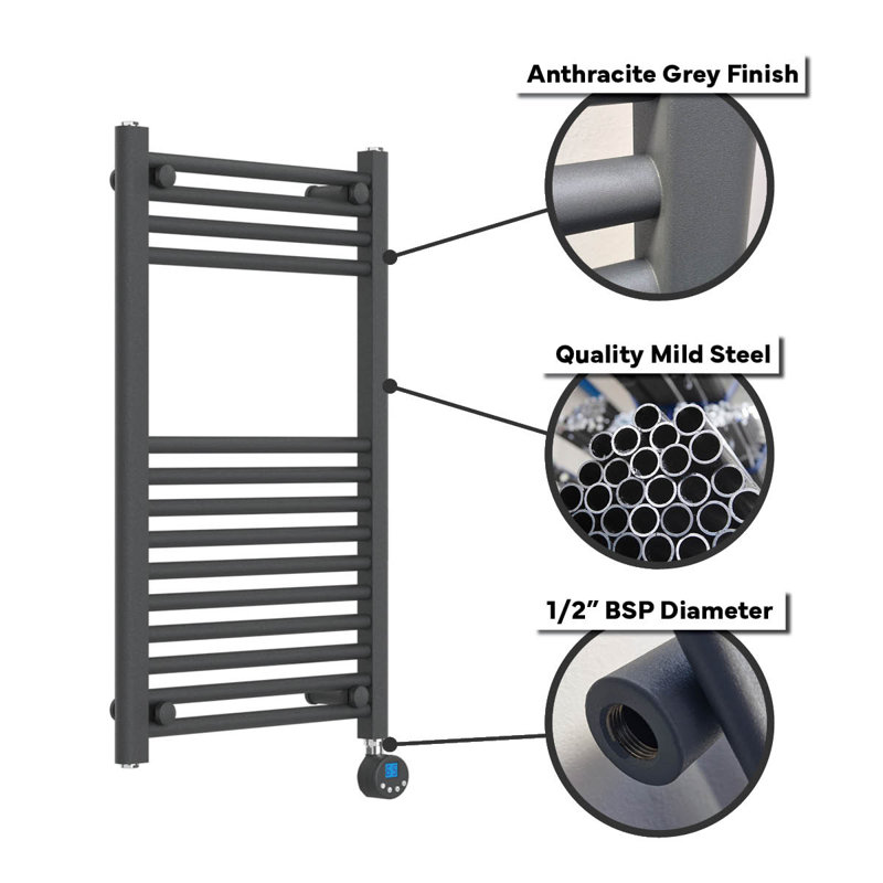 Standard Radiator, Grey, 47cm H x 23cm W x 3cm D