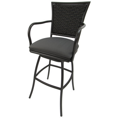 Cutlip Powder Coated Aluminum Outdoor Stool with Cushion