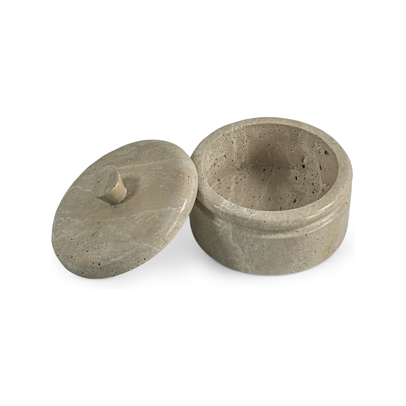 Valencia Round Travertine Box