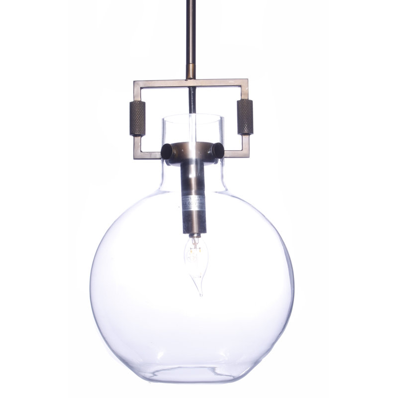 Luminaire sphère suspendu 1 lumières simple Nerstrand, Laiton