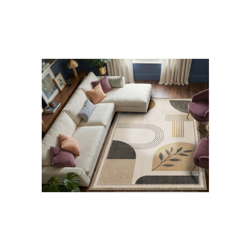 Tapis tissé à la crème Mosso, 4'7" x 6'7"
