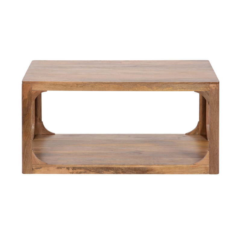 Dahl Solid Mango Wood Coffee Table with Negative Space for Living Room Table Decor