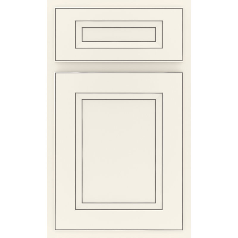 Dwelling Value Lanning Door Sample, Chalk/Nickel Glaze, Painted Hardwood