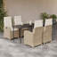 Ensemble repas 5 pièces avec coussins en rotin Red Barrel Studio®-810025103-865285385-810025097