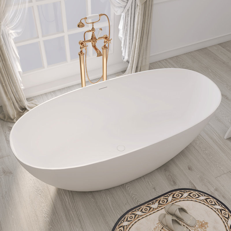 Baignoire autoportante 67 po à surface solide et autoportante 67 po