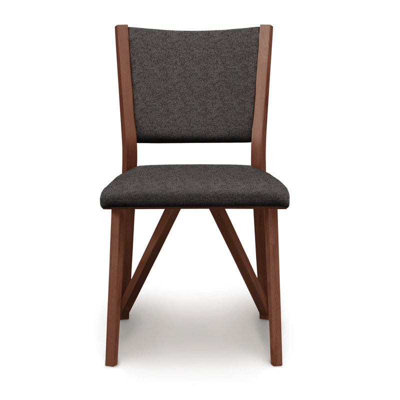Chaise d'appoint rembourrée Exeter, Ardoise foncée, Noyer naturel