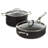 BergHOFF Essentials 4Pc Nonstick Hard Anodized Simmer Set With Glass Lids, Black