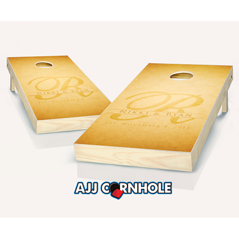 Ensemble de jeu de cornhole en bois massif 2 pi x 4 pi avec sacs, Rouge / Bleu marine