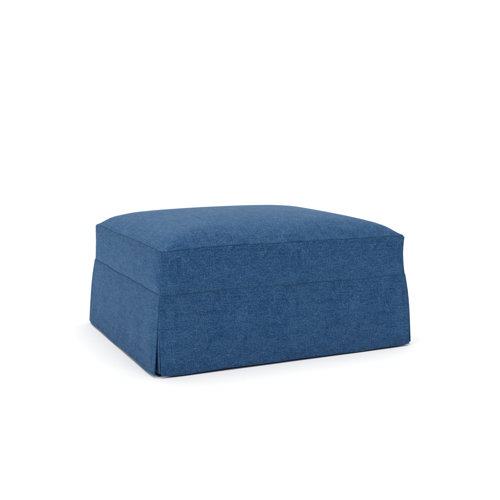 Lucia Upholstered Ottoman, Classic Indigo Denim