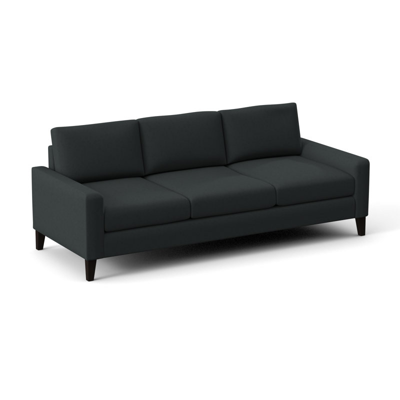 Madison 84" Square Arm Sofa with Reversible Cushions, Ridgecrest Midnight Basketweave