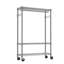 Porte-vêtements robuste sur roulettes, garde-robe ajustable en métal avec 1 tringle pour un rangement polyvalent et mobile-1424890616