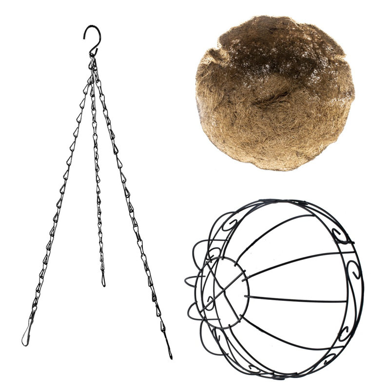 Ensemble de 4 paniers à fleurs suspendus en métal