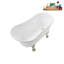 Baignoire de trempage sur pied 51 po en acrylique avec bonde, pattes et plateau en bambou Streamline-72770754-76231170