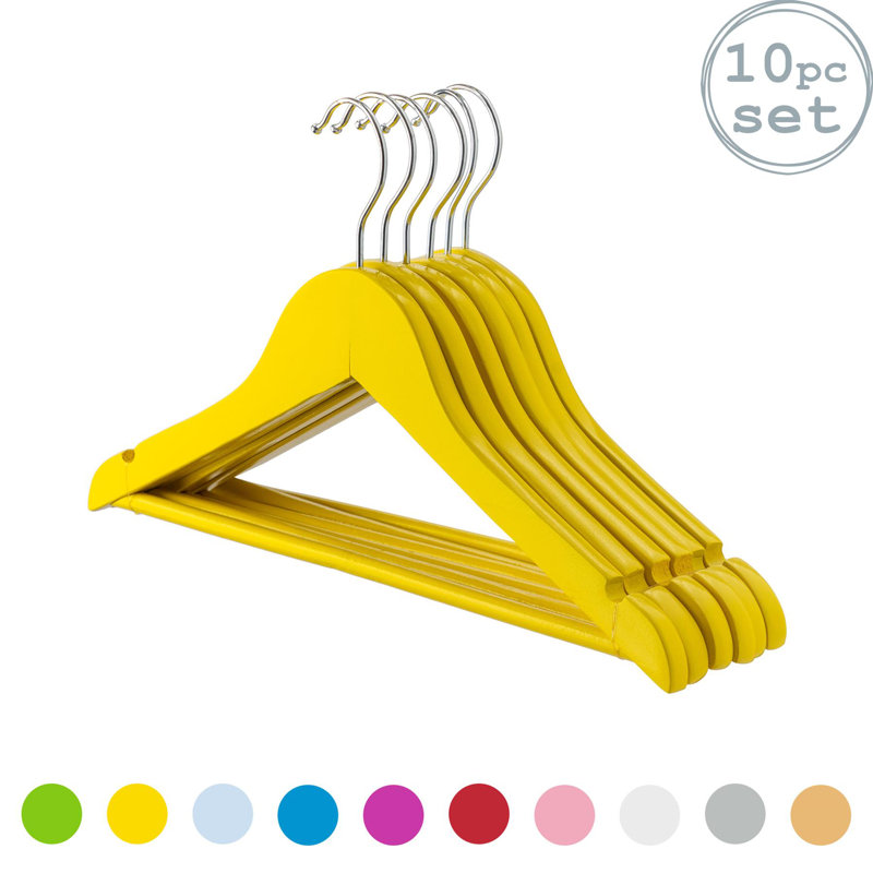 Harbour Housewares - Wooden Children's Coat Hangers, Yellow