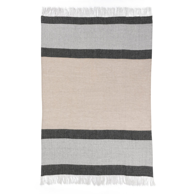 Talara Hand Woven Blanket, Gray/Natural/Charcoal