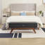 Banc rembourré en similicuir avec 4 pieds-604296614