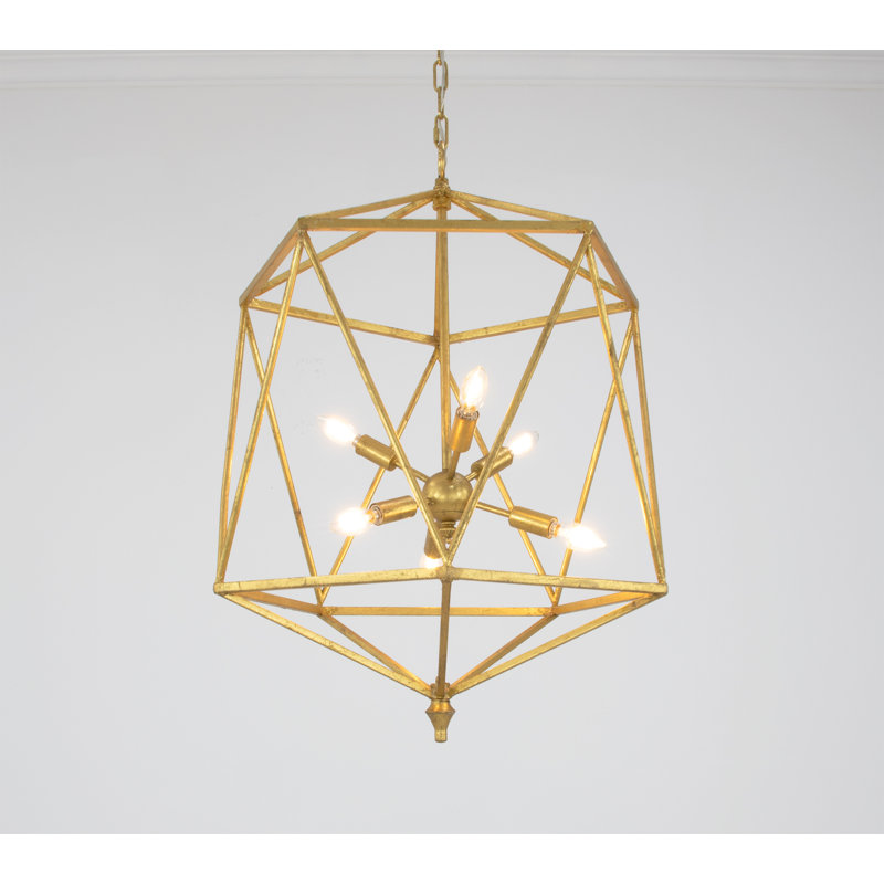 Victor 6 - Light Chandelier, Antiqued Gold