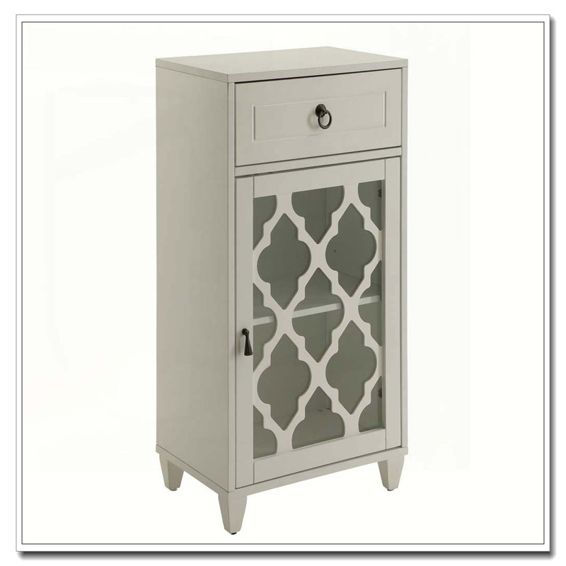 Table d'appoint blanche avec tiroir et porte