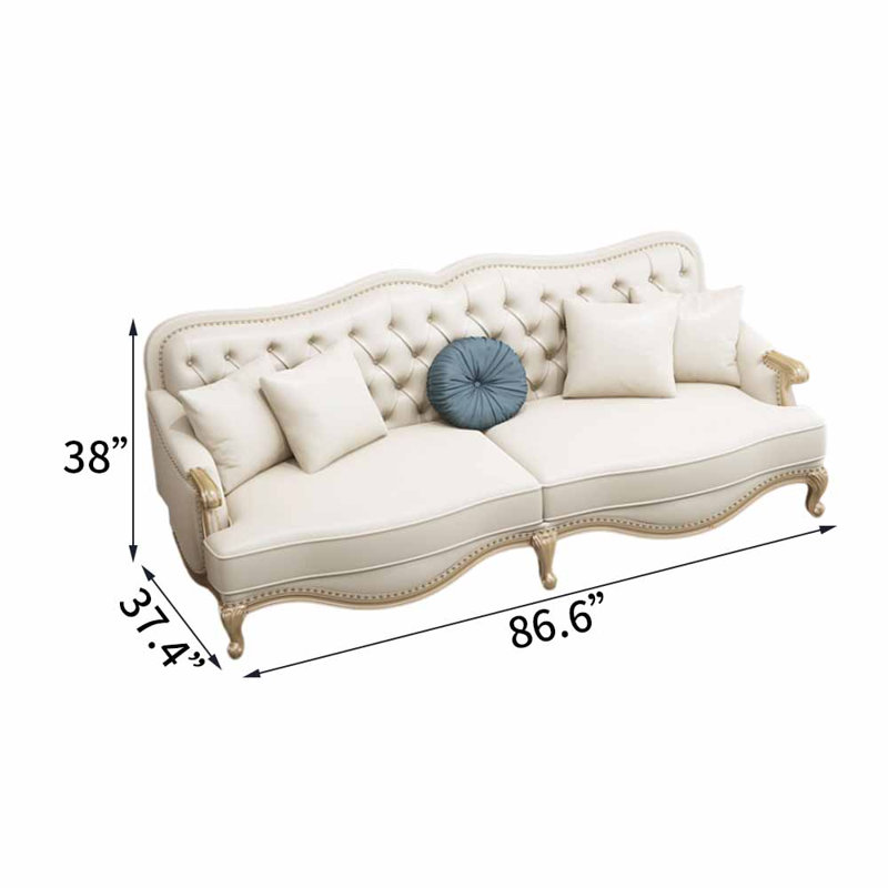 86.6'' Leather Sofa