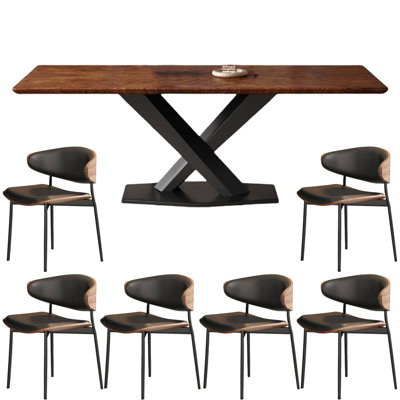 Solid wood black walnut rectangular dining table