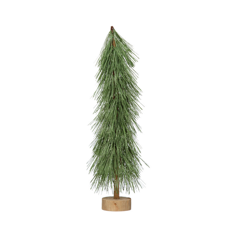 Arbre en plastique avec base en bois