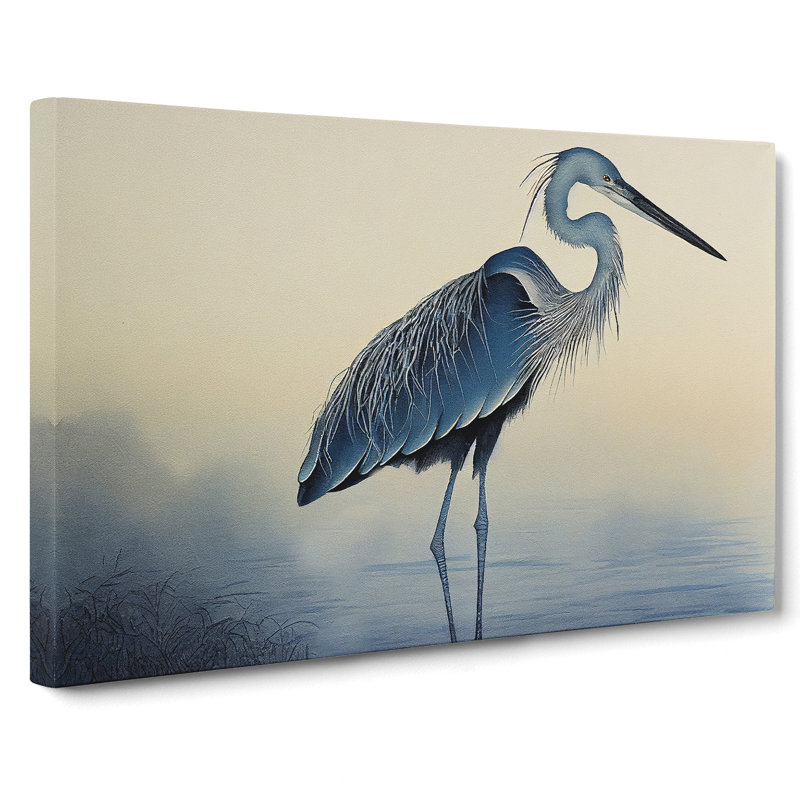 Heron Bird Watercolour Vol.1 - Wrapped Canvas, 35cm H x 50cm W x 3cm D