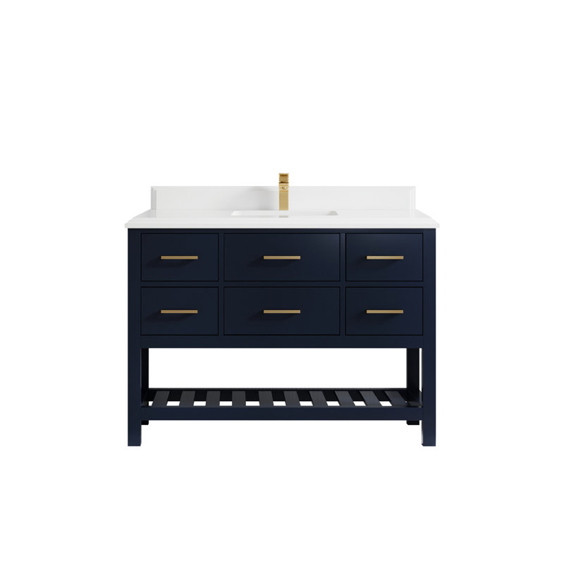 Parker 48'' Single Bathroom Vanity with Top, White