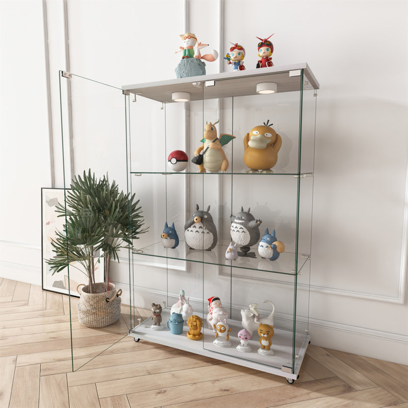 Vitrine moderne en verre avec lumières DEL
