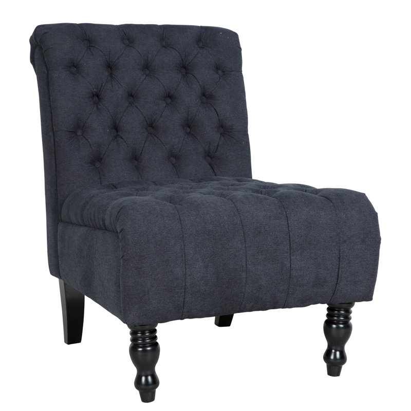 Fauteuil de chambre en polyester touffeté de 24,4 po Mckellar, Mélange de polyester gris anthracite