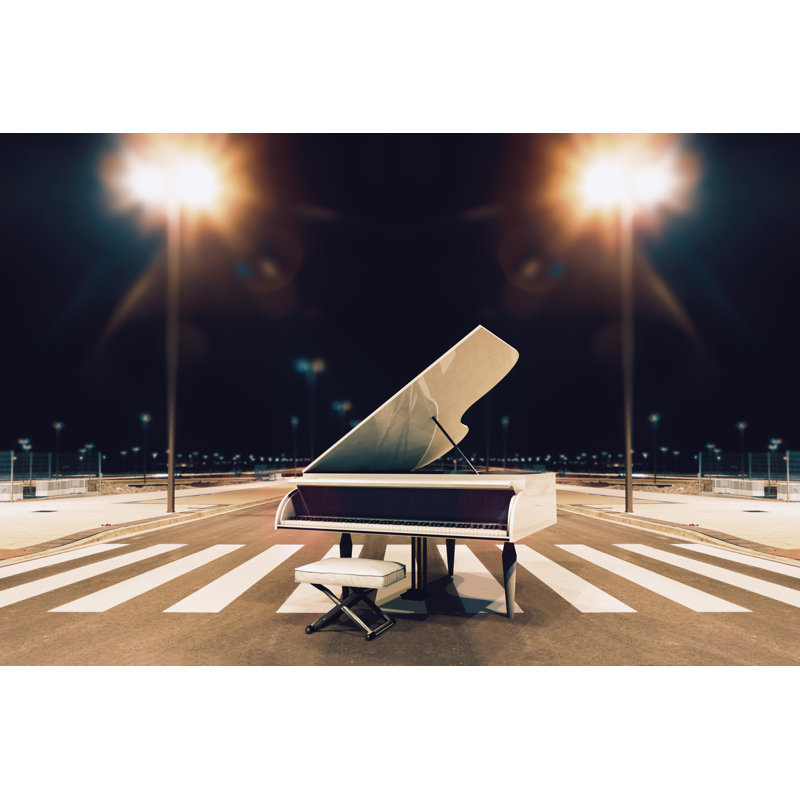 Piano On Road by Carloscastilla - Wrapped Canvas Print, 30cm H x 46cm W x 3.8cm D