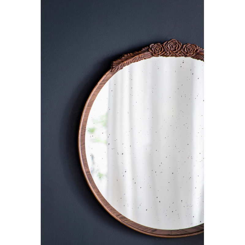 Cadre de miroir antique 30 po, Brun