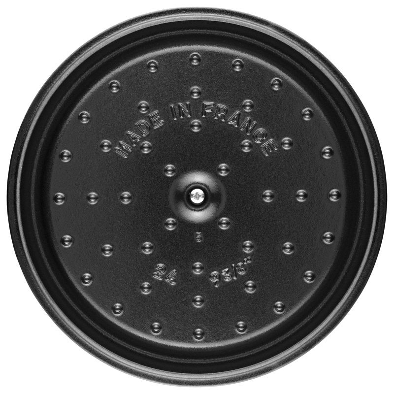 La Cocotte Cast Iron Round Cocotte, 4 quarts, White Truffle