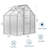 Silver 6x4 Ft Polycarbonate Walk-in Greenhouse with Aluminum Steel Frame, Adjustable Roof Vent and Sliding Door for Backyard Winter Growing-124950204