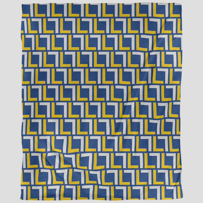 Housse de couette simple, Housse de couette pour lit simple, Bleu clair / or / blanc, Polyester brossé