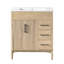 Meuble-lavabo avec lavabo, 2 portes, 3 tiroirs et tablette ajustable