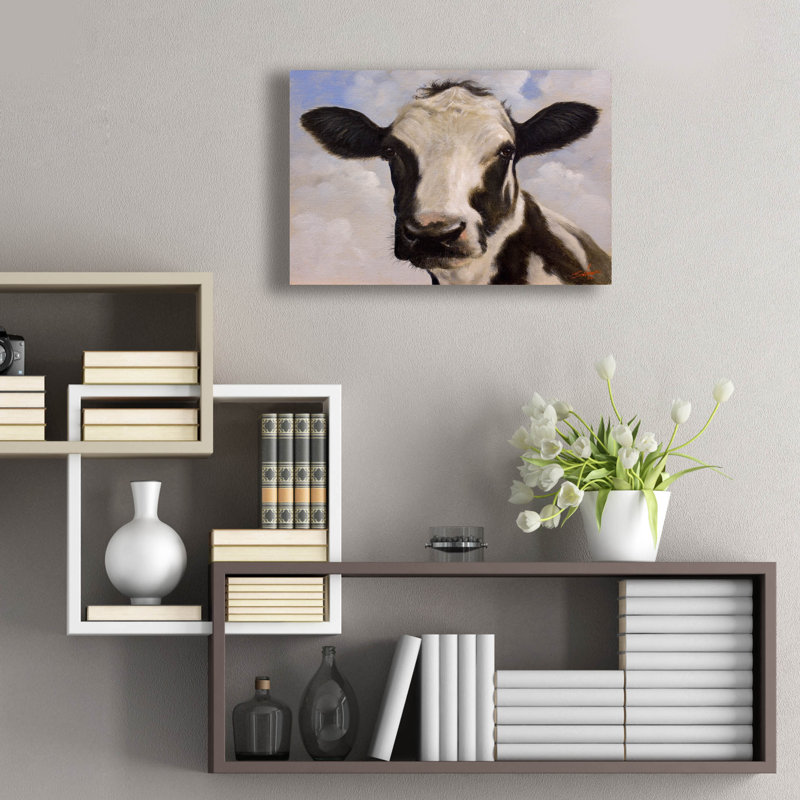 «Serious Cow» par John Silver, H 16 po x l 24 po x P 0,2 po