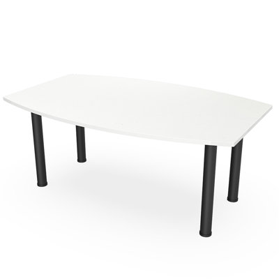 Table de conférence en forme de bateau avec pieds argentés