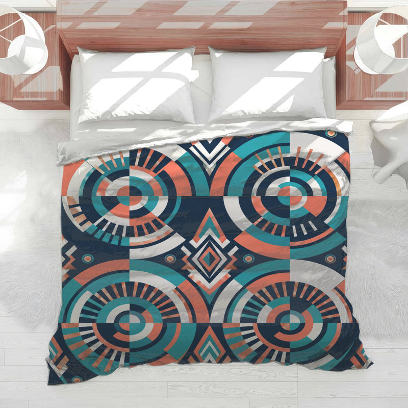 Geometric Circular Pattern Comforter, Queen