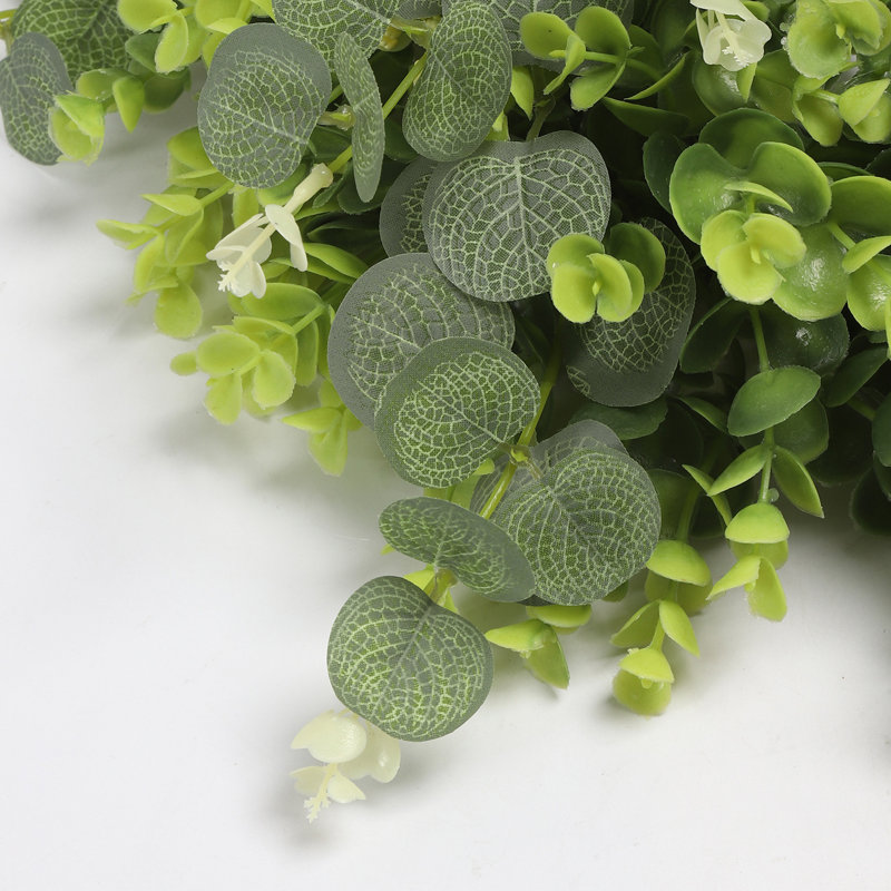 Couronne d'eucalyptus artificiel de 18 pouces, couronne de verdure toutes saisons pour décor rustique maison de campagne printemps été automne