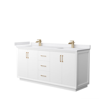 72'' Double Bathroom Vanity with Cultured Marble Top
