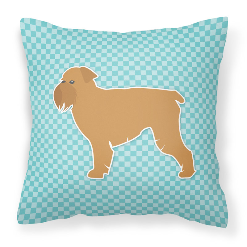 Coussin intérieur/extérieur griffon bruxellois bruxelles, H 18 po x l 18 po x P 3 po, Bleu