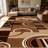 1PC Modern Geometric Circular Stripe Brown Beige Tone area rugs for Living Room, Soft and Comfortable, Suitable for all seasons, easy-to-maintain, machine washable Indoor floor mat, Under Table Farmhouse suitable for dining table area, bedroom-129691995