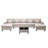 Upholstered U-Shaped Sectional Symmetrical-1342343637