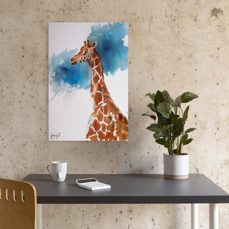 Girafe aquarelle, 18" H x 12" W