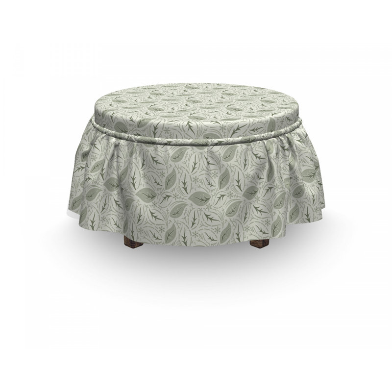 Ensemble de housse pour repose-pieds à coussins carrés 2 pièces leaves