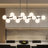 16 - Light Iron Dimmable Sputnik Modern Linear Chandelier