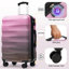 Ensemble de valises 3 pièces - Valises rigides avec roulettes et verrou TSA, léger et durable PC + ABS, conception extensible brillante et vibrante pour le voyage (20 po / 24 po / 28 po)