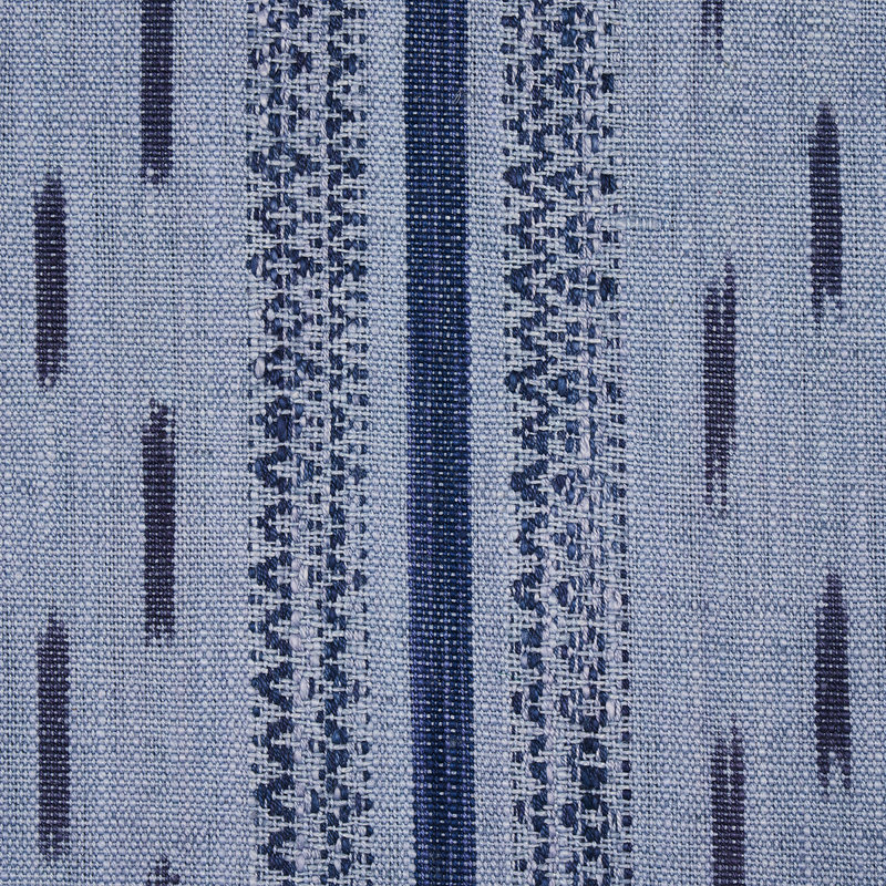 Mirza Ikat Stripe Fabric, Indigo/Chambray
